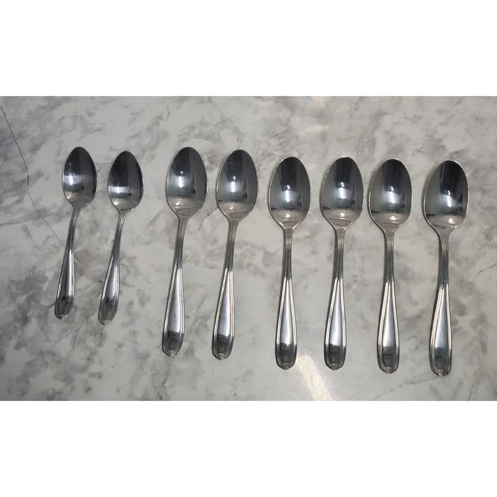 Lot of 8 Pfaltzgraff Vasa  Teaspoons Stainless Steel Flatware 18/0 Dining